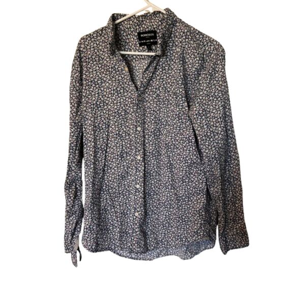 Bonobos Blue Floral Slim Fit L Long Sleeve Button Up Shirt - Picture 1 of 4